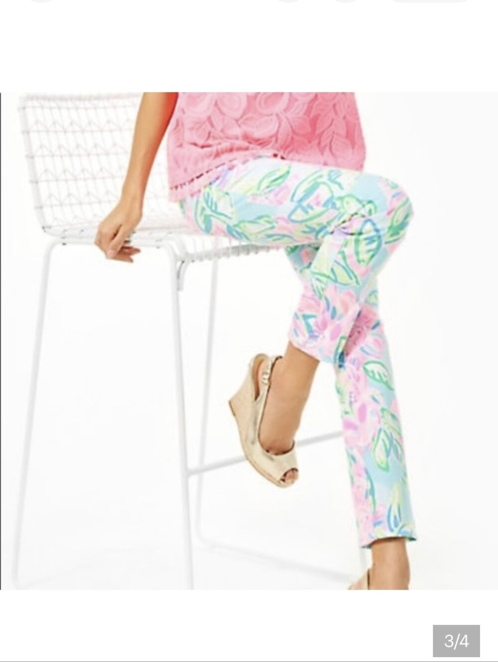 Lilly Pulitzer Kelly Skinny Ankle Pants "Totally Blossom" Sz.0